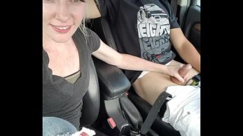 Handjob in car