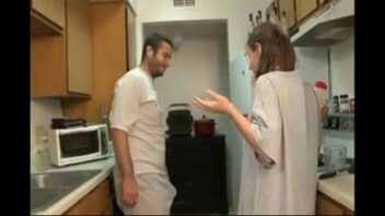 Handjob in kitchen