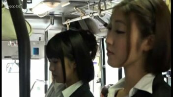 Japanese schoolgirls bus